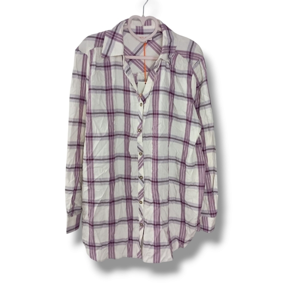 NWT Knox Rose Long-Sleeve Button-Down Tunic Shirt - Picture 5 of 11